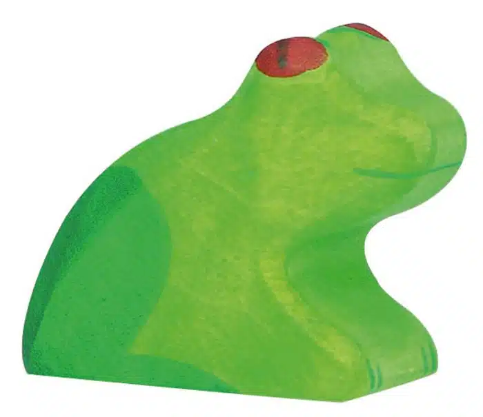 holztiger houten groene kikker