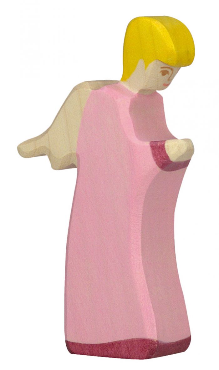 holztiger houten engel roze