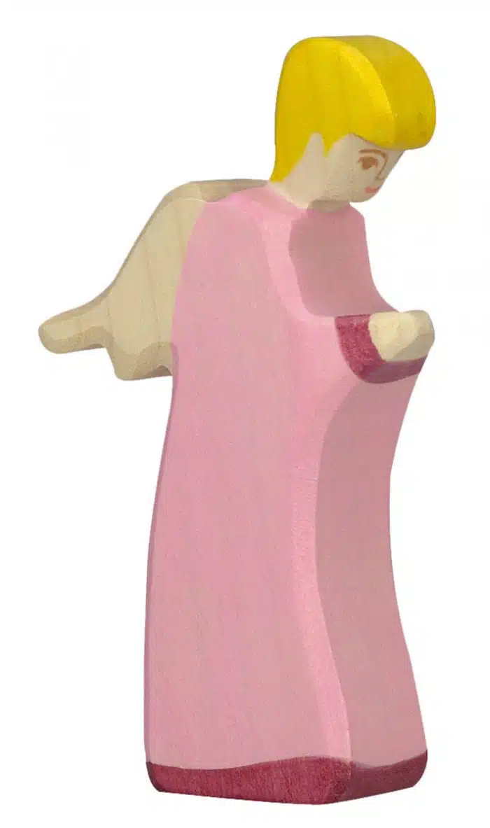 holztiger houten engel roze