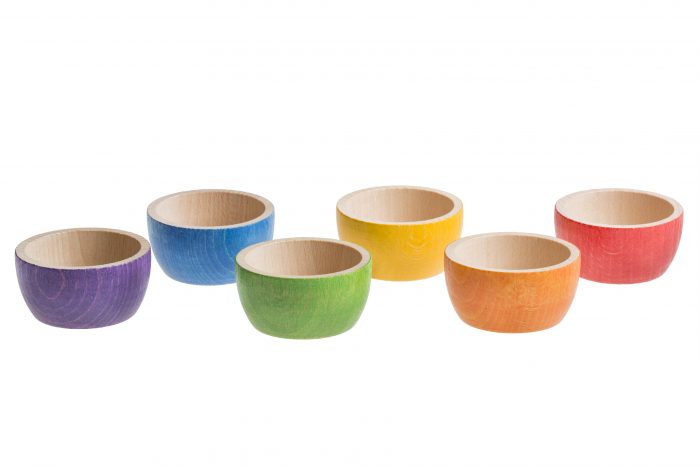 Grapat 6 Houten Regenboog Kommetjes - Afbeelding 2