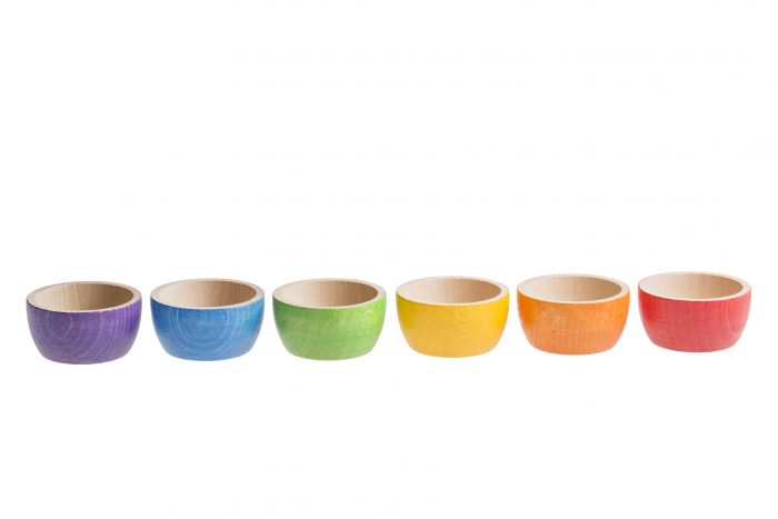 Grapat 6 Houten Regenboog Kommetjes