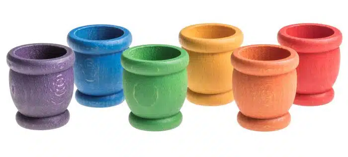 Grapat 6 Houten Regenboog Bakjes/Mates - Afbeelding 2
