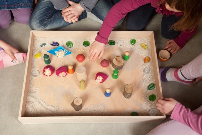 Grapat Houten Speeldoos voor Vrij Spel en Mandala's Maken - Afbeelding 2