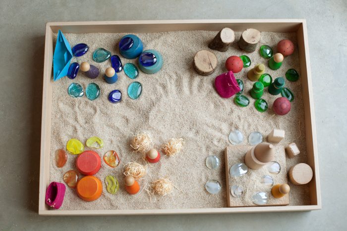 Grapat Houten Speeldoos voor Vrij Spel en Mandala's Maken - Afbeelding 4