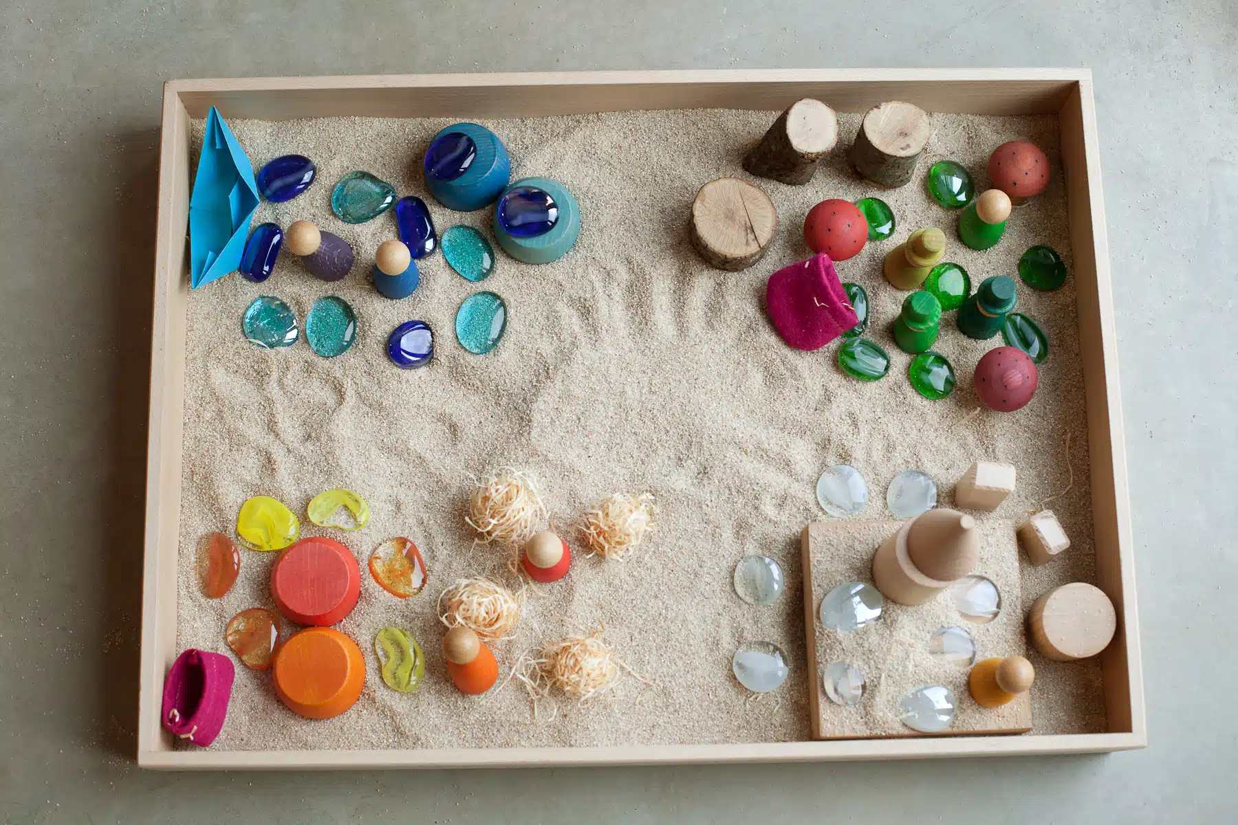 Grapat Houten Speeldoos voor Vrij Spel en Mandala's Maken - Afbeelding 4