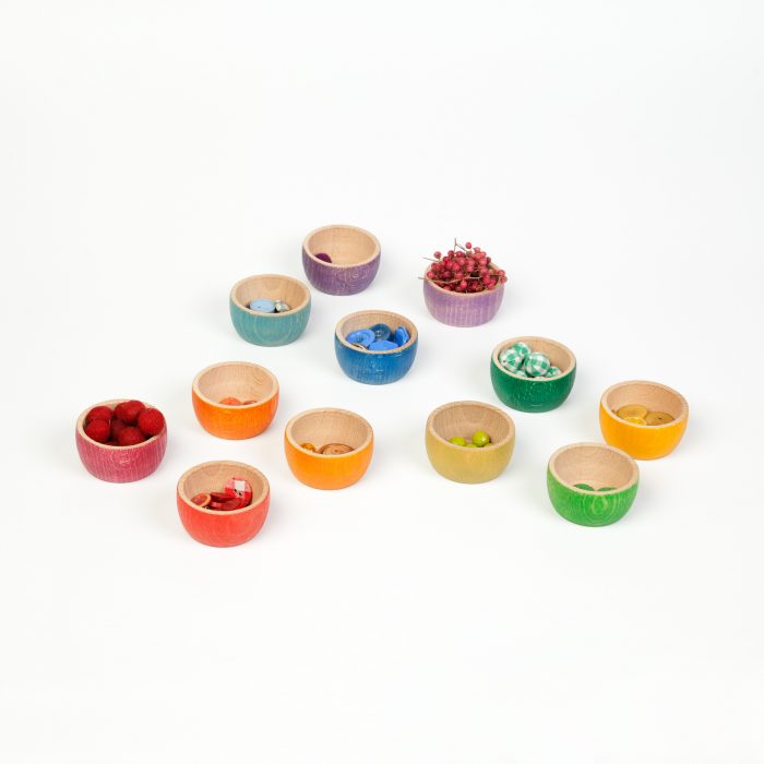 Grapat 12 Houten Regenboog Kommetjes - Afbeelding 2