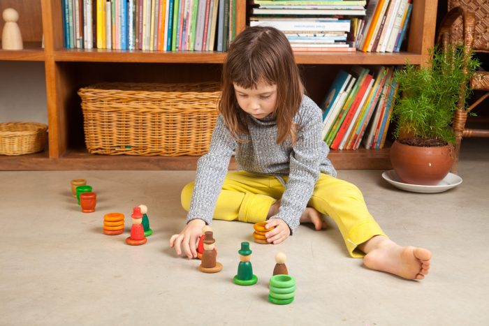 Grapat Houten Nins Poppetjes met Potjes en Schijven - Herfst - Afbeelding 2