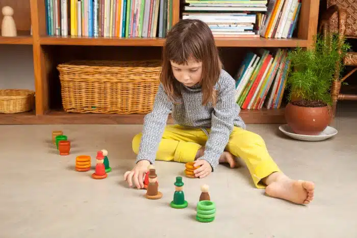 Grapat Houten Nins Poppetjes met Potjes en Schijven - Herfst - Afbeelding 2