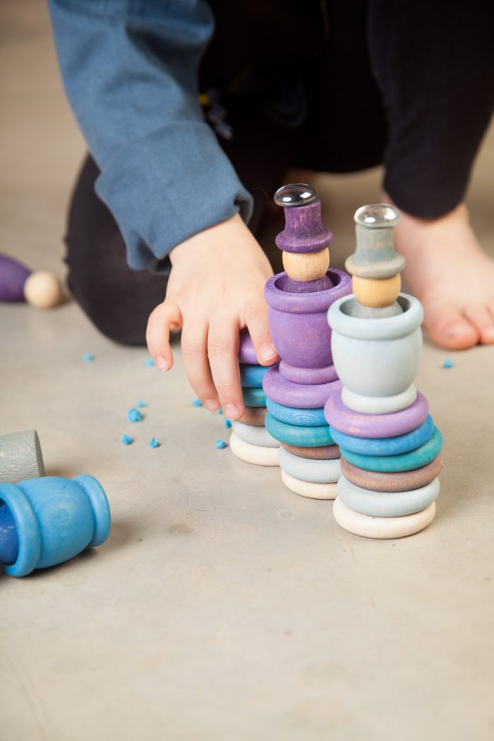 Grapat Houten Nins Poppetjes met Potjes en Schijven - Winter - Afbeelding 3