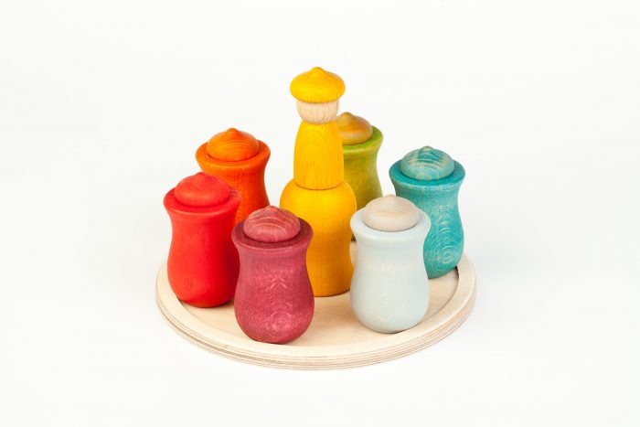 Grapat Houten Weekkalender 7 Manen - regenboog kleuren
