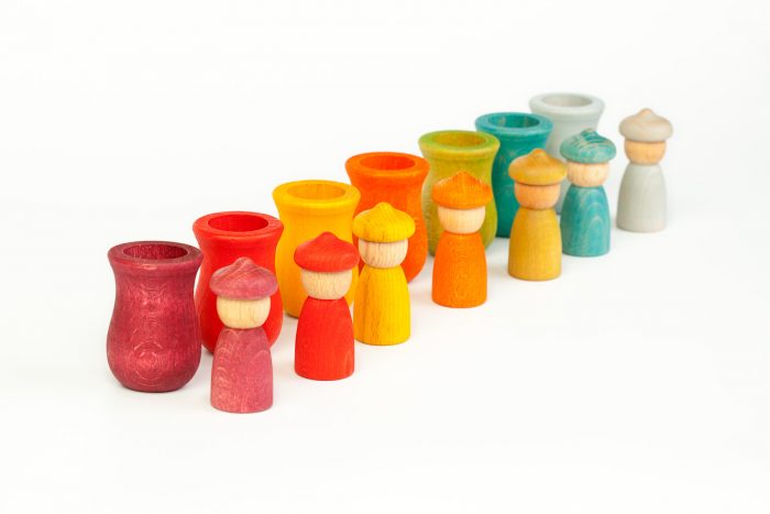 Grapat Houten Weekkalender 7 Manen - regenboog kleuren - Afbeelding 2