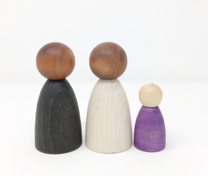 Grapat 2 Houten Volwassen Nins Poppetjes - donker hout - Afbeelding 2