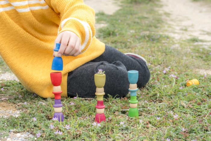 Grapat 12 Houten Regenboog Wizards Poppetjes (tovenaars) - Afbeelding 3