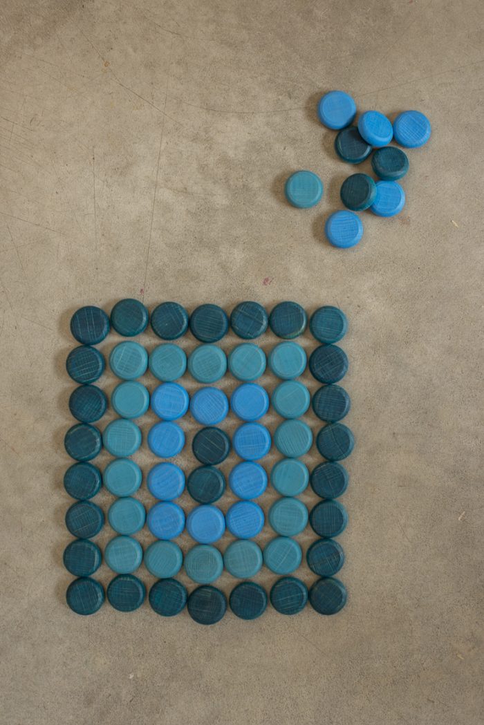 Grapat Mandala Houten Kleine Munten - blauw - Afbeelding 2