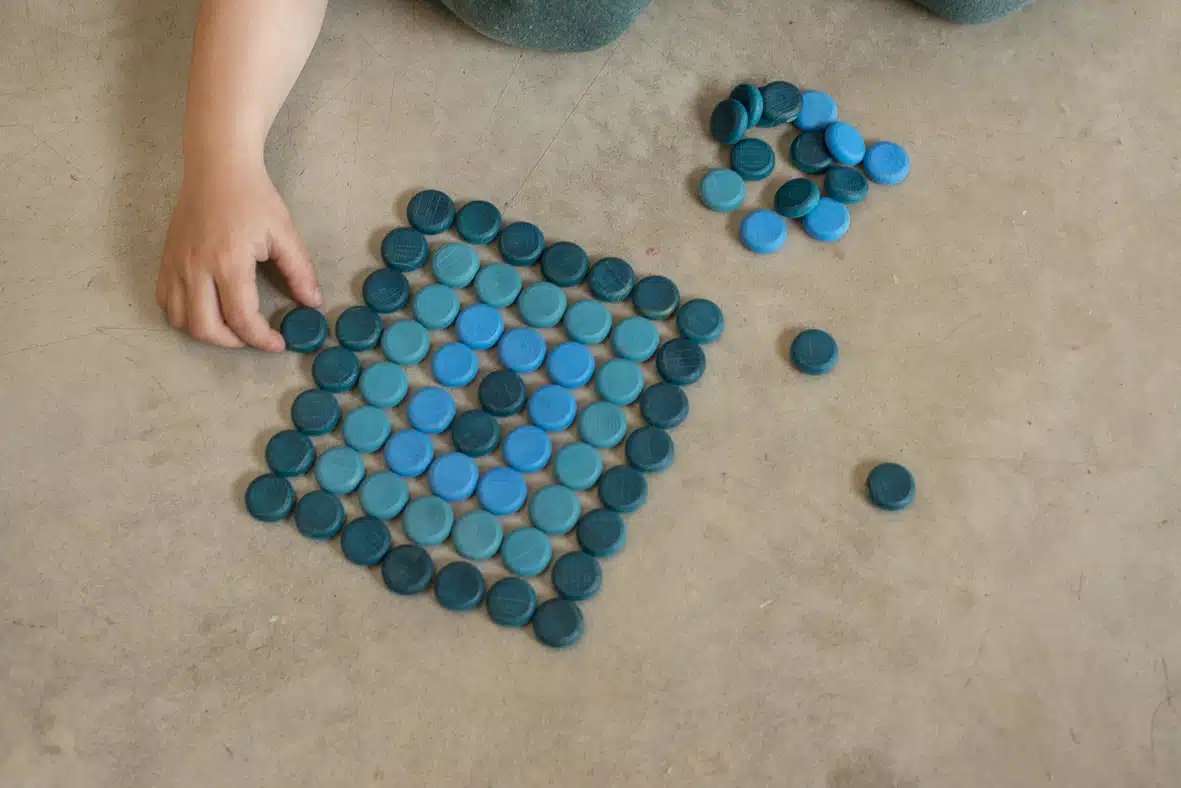 Grapat Mandala Houten Kleine Munten - blauw - Afbeelding 3