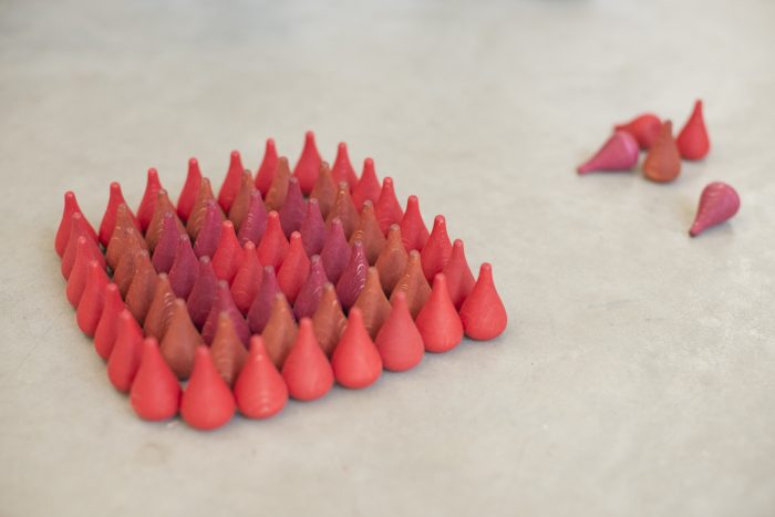 Grapat Mandala Houten Vuren - rood - Afbeelding 2