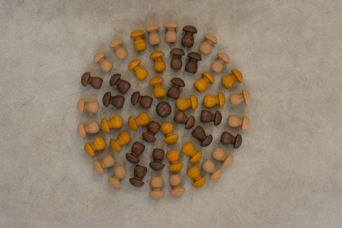 Grapat Mandala Houten Paddenstoelen - bruin - Afbeelding 2