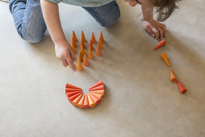 Grapat Mandala Houten Kegels - oranje - Afbeelding 4