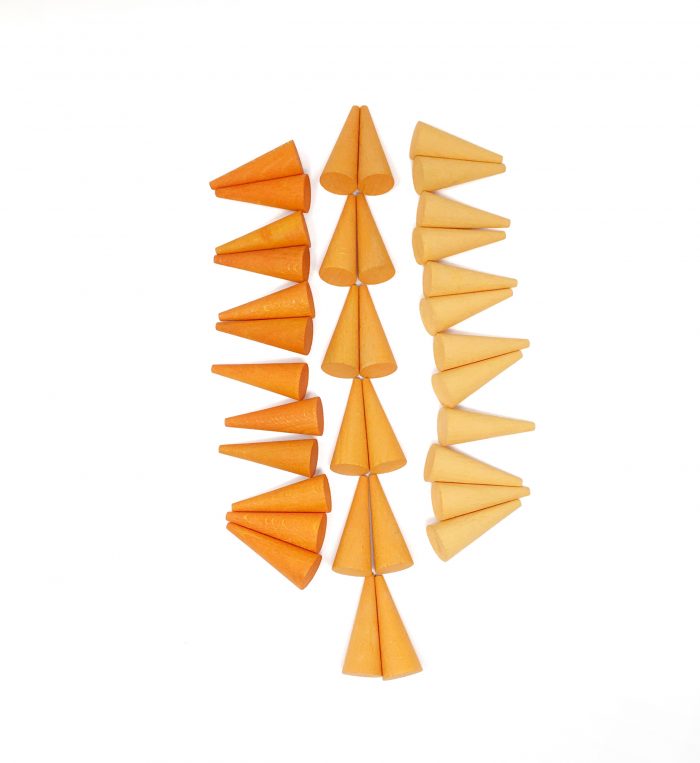 Grapat Mandala Houten Kegels - oranje - Afbeelding 3