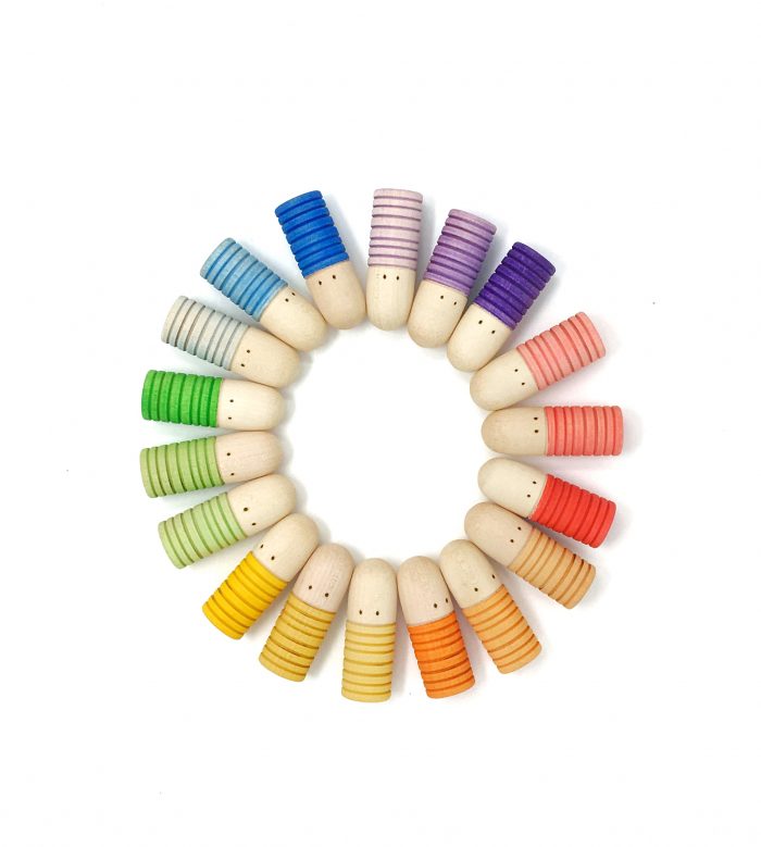 Grapat 18 Houten Regenboog Brots Poppetjes - Afbeelding 2