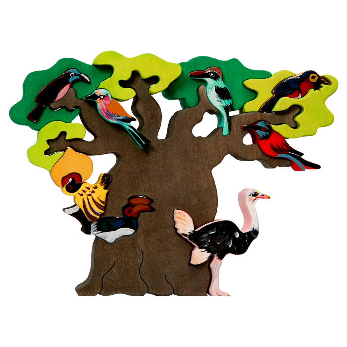 Fauna Educatieve Vormpuzzel Afrikaanse Vogelboom