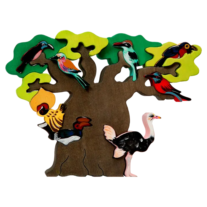 Fauna Educatieve Vormpuzzel Afrikaanse Vogelboom