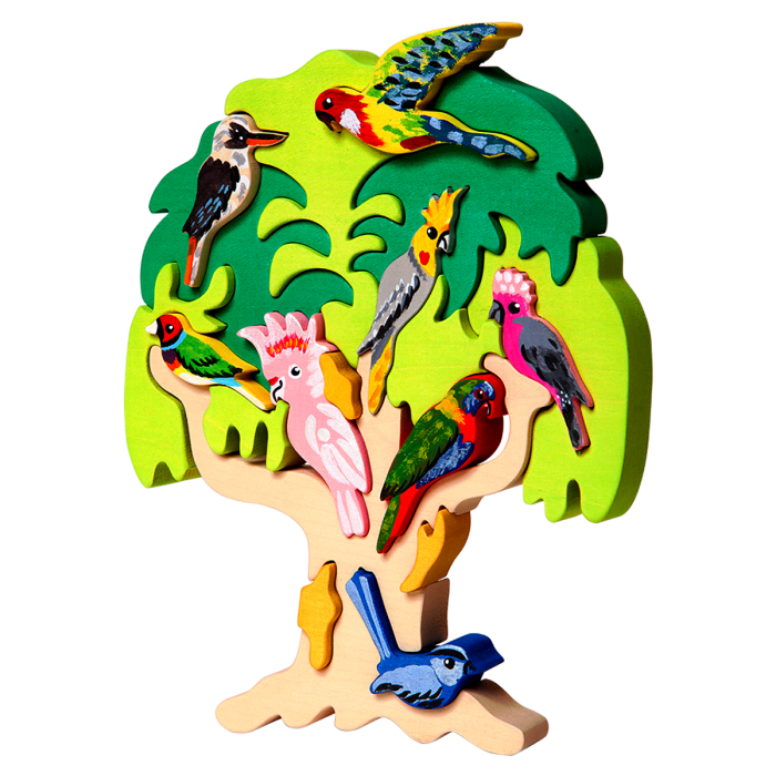 Fauna Educatieve Vormpuzzel Australische Vogelboom