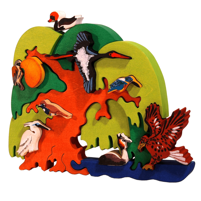 Fauna Educatieve Vormpuzzel Europese Watervogel Boom - Afbeelding 2