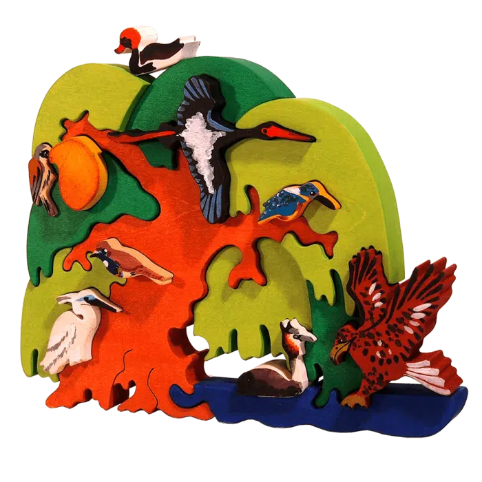 Fauna Educatieve Vormpuzzel Europese Watervogel Boom - Afbeelding 2
