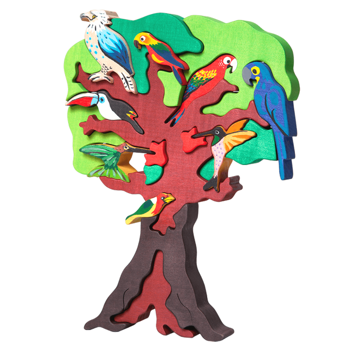 Fauna Educatieve Vormpuzzel Zuid-Amerikaanse Vogelboom