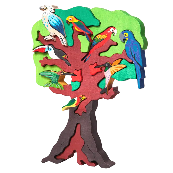 Fauna Educatieve Vormpuzzel Zuid-Amerikaanse Vogelboom