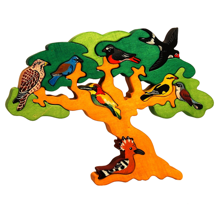 Fauna Educatieve Vormpuzzel Trekvogel Boom