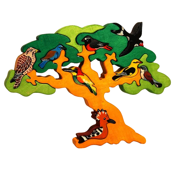 Fauna Educatieve Vormpuzzel Trekvogel Boom