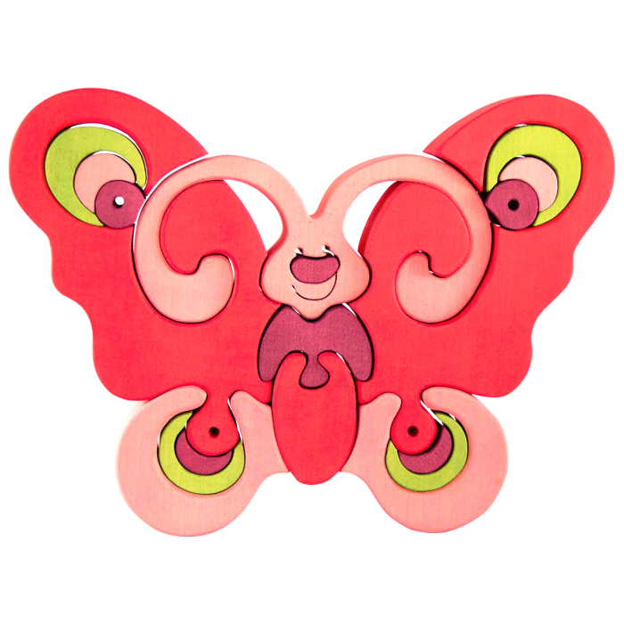 Fauna Grote Vormpuzzel Vlinder - roze - Afbeelding 2