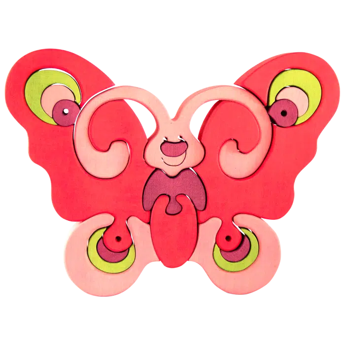 Fauna Grote Vormpuzzel Vlinder - roze - Afbeelding 2