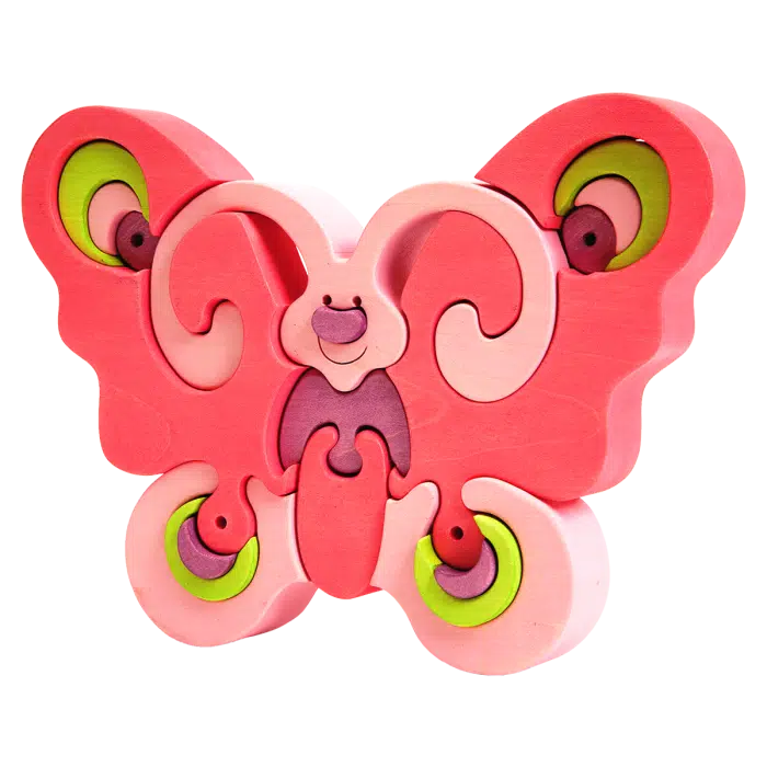 fauna grote vormpuzzel vlinder roze