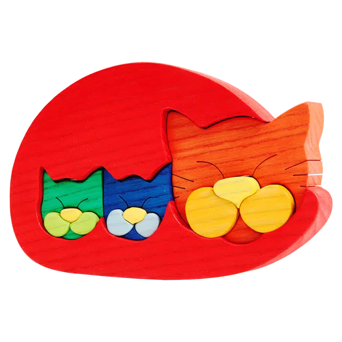 Fauna Grote Vormpuzzel Kattenfamilie - rood