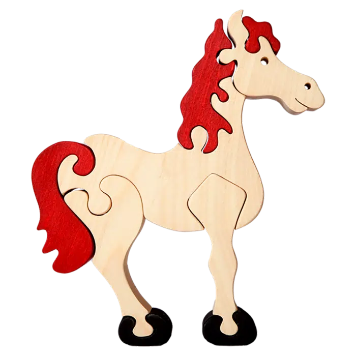 Fauna Grote Vormpuzzel Paard - wit - Afbeelding 2