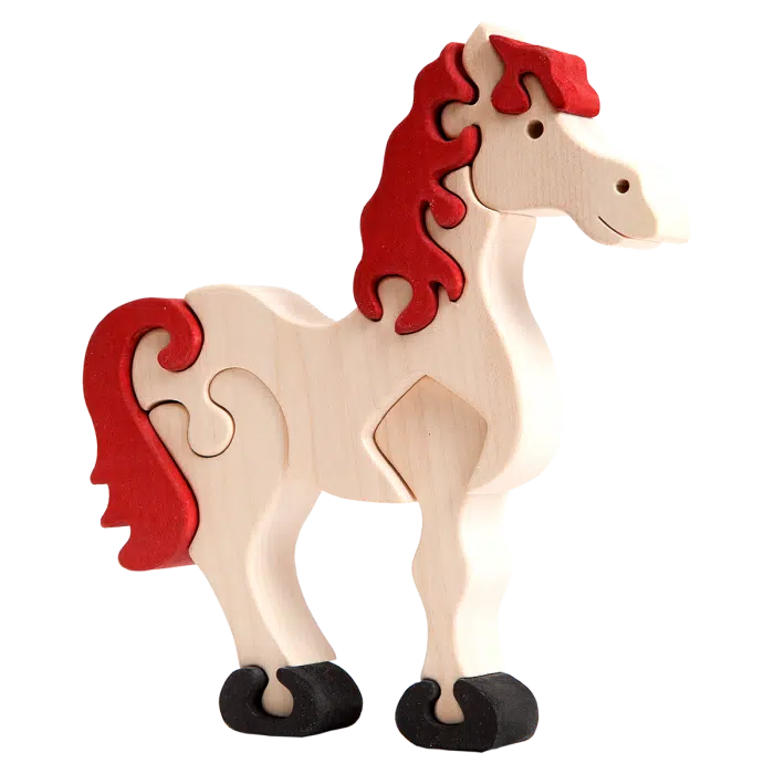 Fauna Grote Vormpuzzel Paard - wit