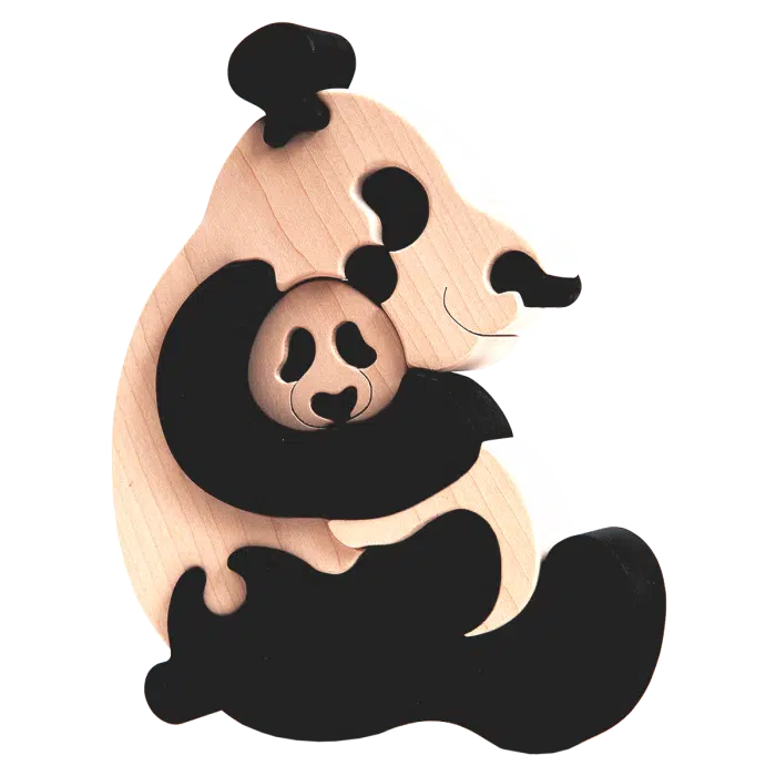 fauna grote vormpuzzel panda beer familie