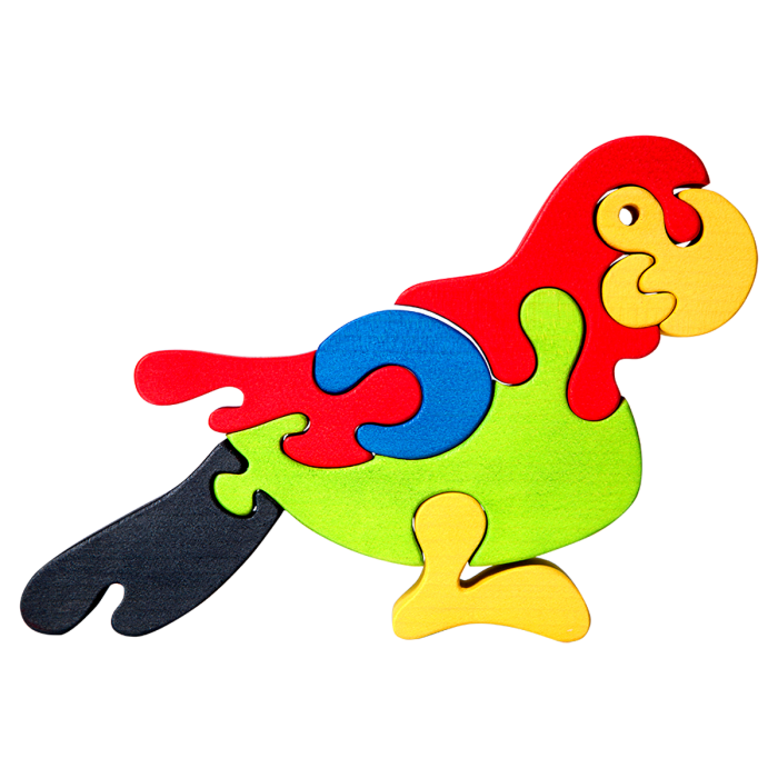 Fauna Houten Trekdier Papegaai - Afbeelding 2