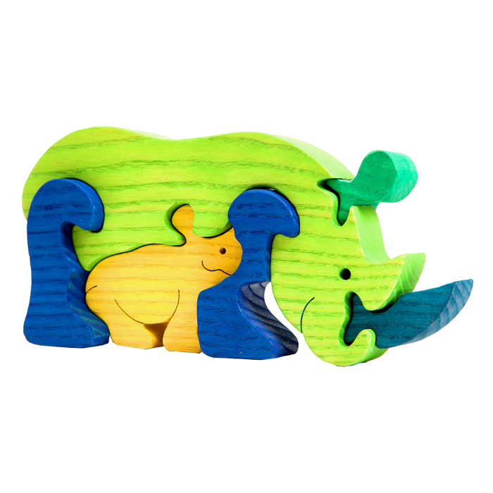 fauna grote vormpuzzel neushoornfamilie