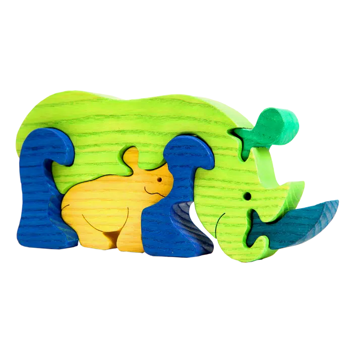 fauna grote vormpuzzel neushoornfamilie