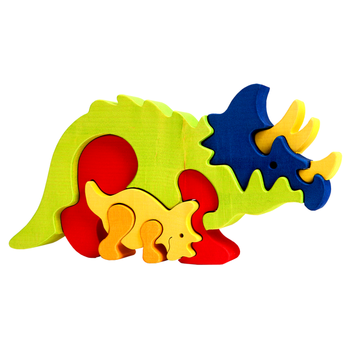 fauna grote vormpuzzel dinofamilie triceratops