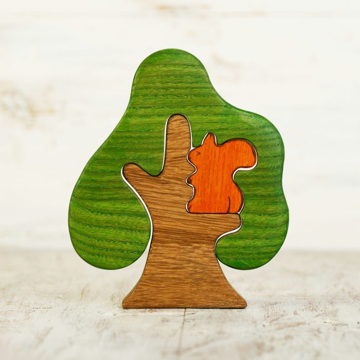 Wooden Caterpillar Bomen - Boom met Eekhoorn