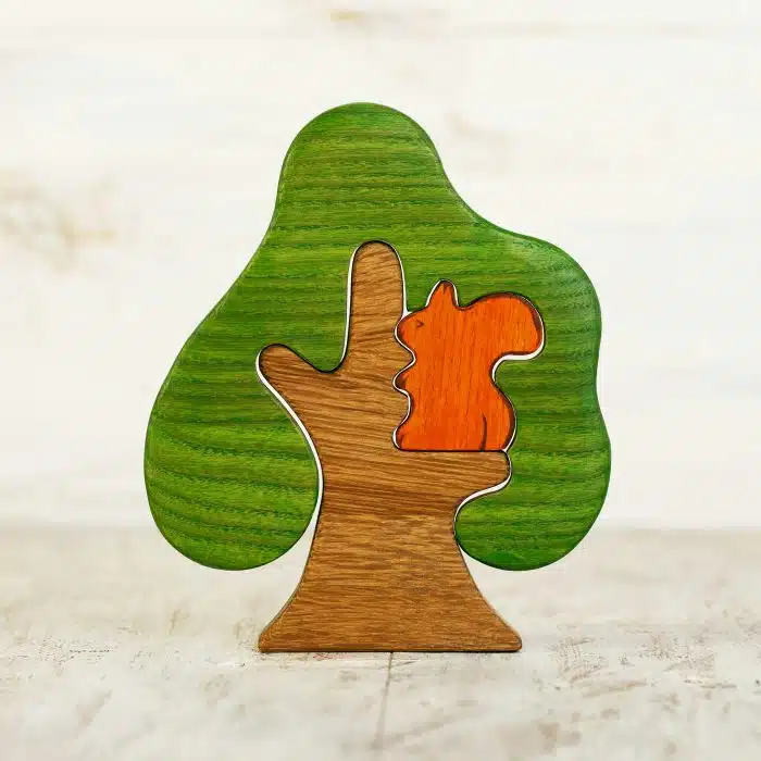 Wooden Caterpillar Bomen - Boom met Eekhoorn