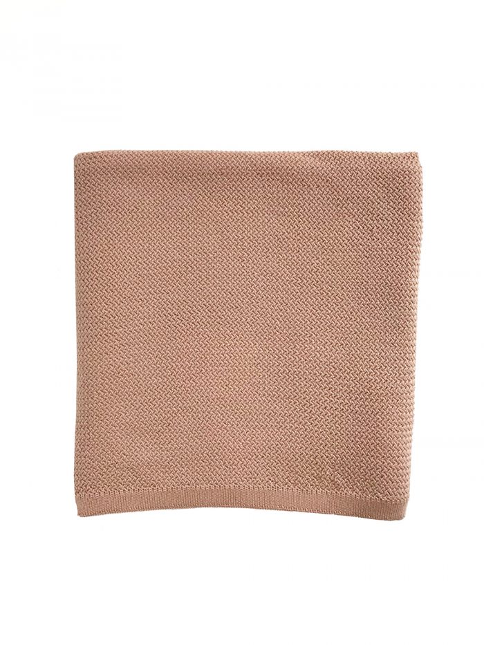 Hvid Merino Wol Wiegdeken  Coco - blush