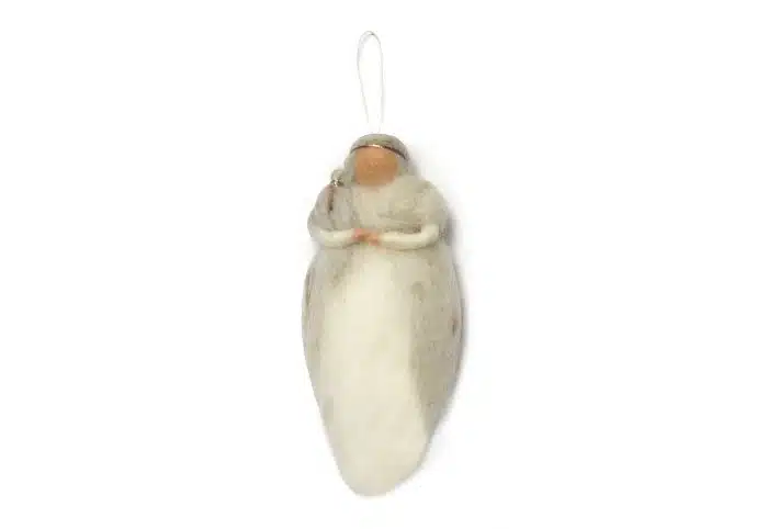 Gamcha Kerstdecoratie Wol Engel - grijs