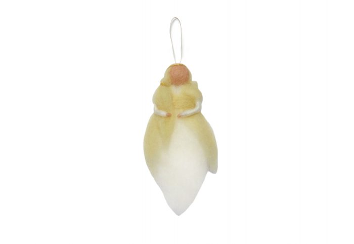 Gamcha Kerstdecoratie Wol Engel - geel