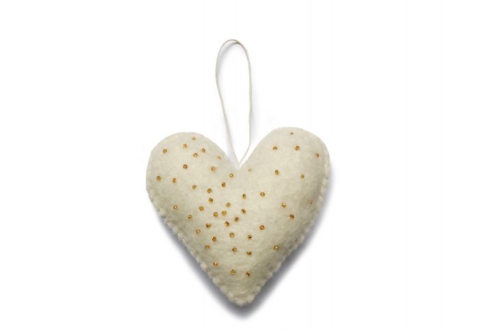 Gamcha Kerstdecoratie Hart - wit